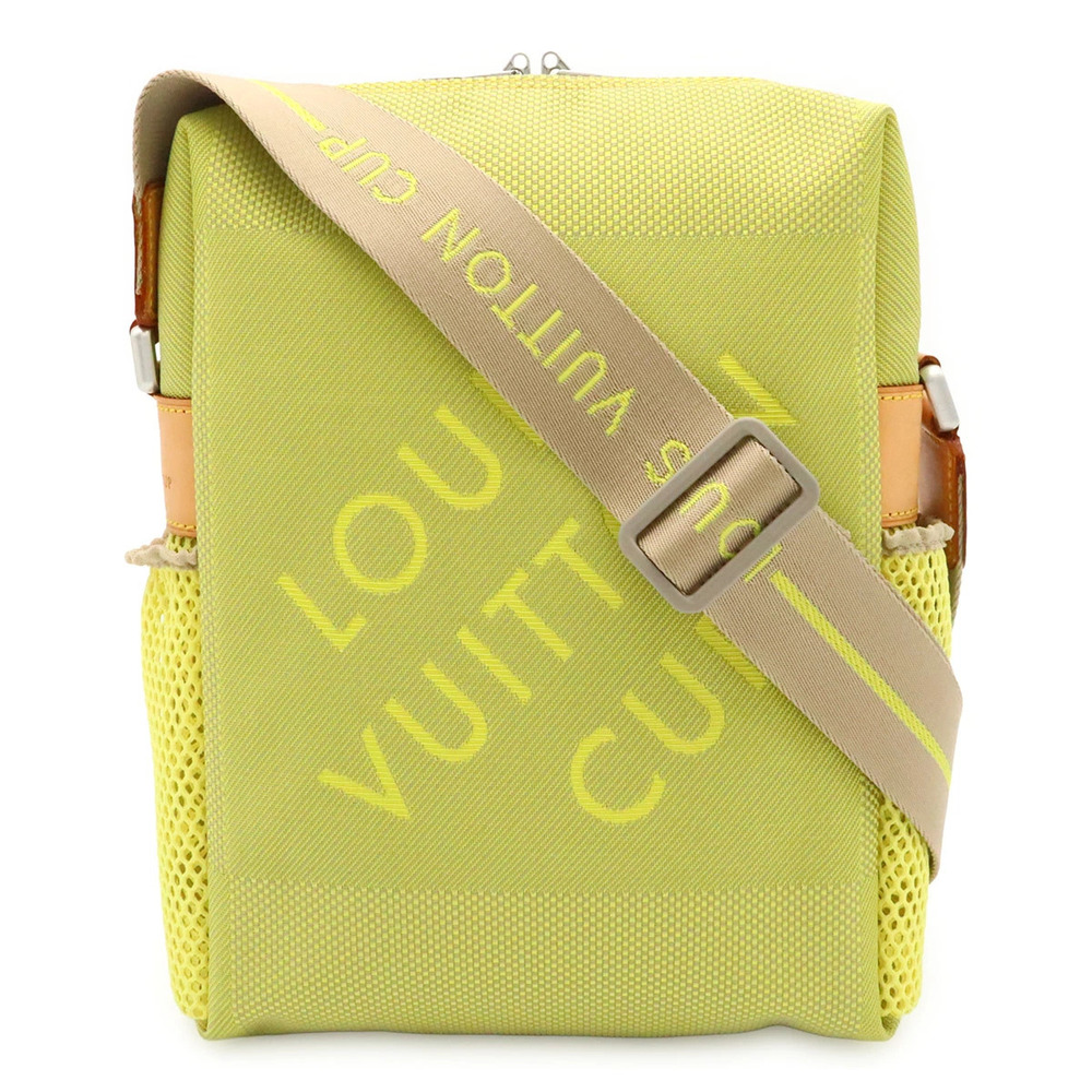 Louis Vuitton Damier Geant Cup LV Weatherly Crossbody Bag Canvas Leather Yellow